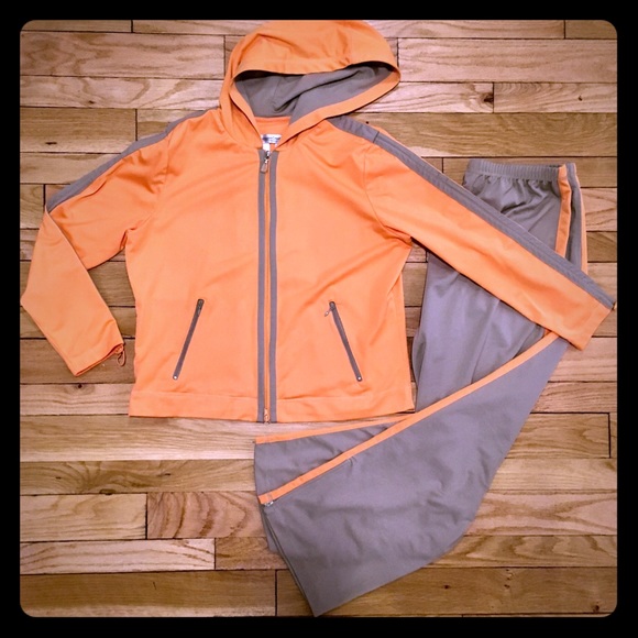 Coldwater Creek Pants - Coldwater Creek Petite Orange & Tan Track Suit EUC